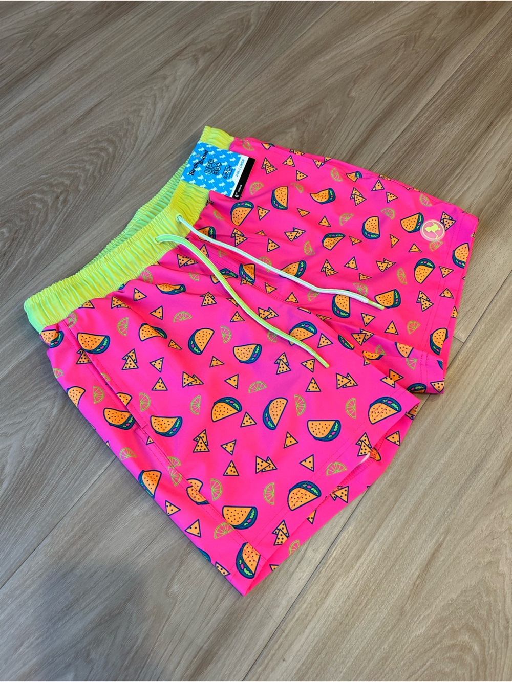 NWT Small Birdie Bound Men's Printed Taco Tuesday Swim Trunks Surf